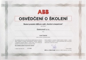 Školení ABB  Komfort a bezpečnost